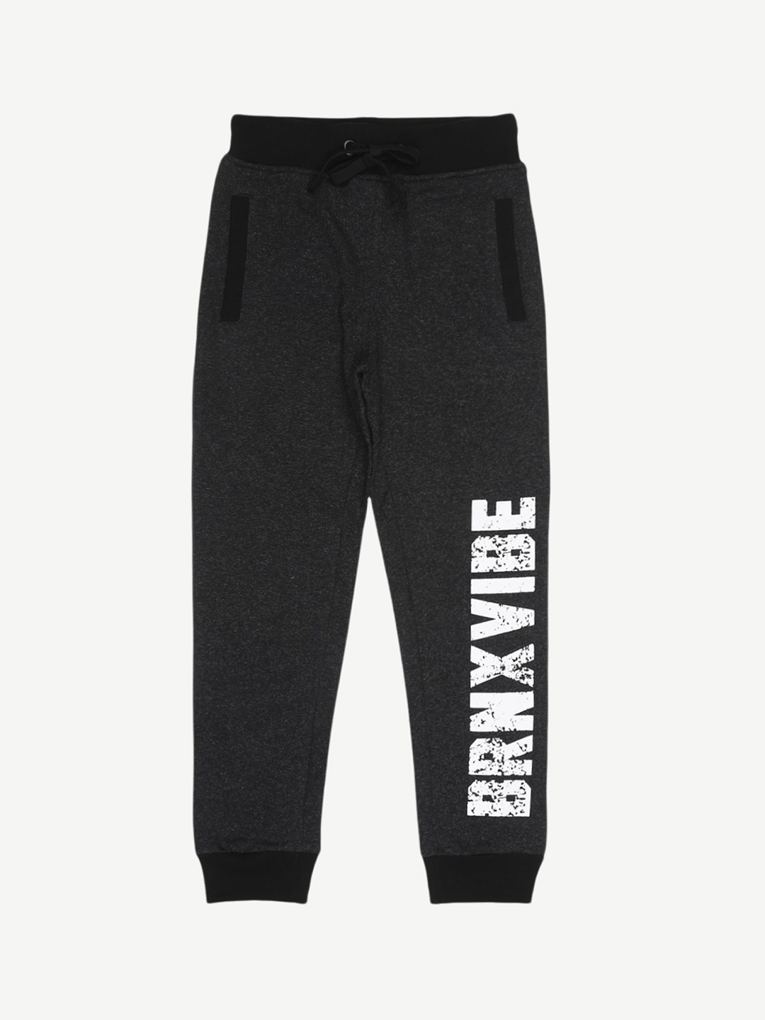 

Alan Jones Boys Grey & Black Solid Joggers