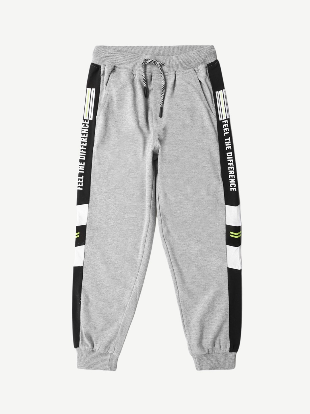 

Alan Jones Boys Grey Melange & Black Solid Joggers