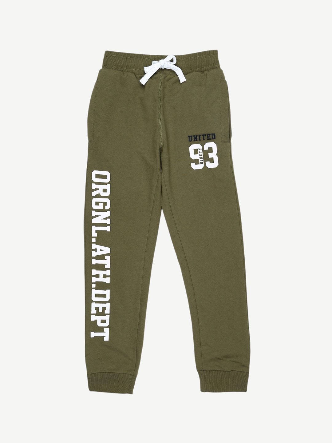 

Alan Jones Boys Olive Green Printed Joggers