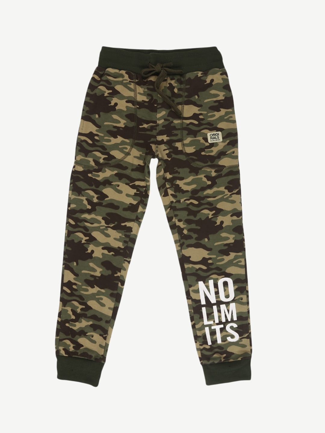 

Alan Jones Boys Camouflage Printed Joggers, Olive