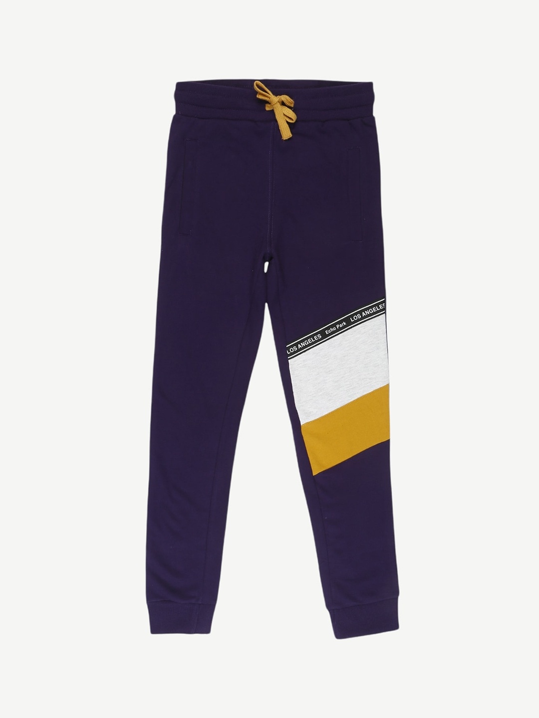 

Alan Jones Boys Blue & Yellow Solid Joggers