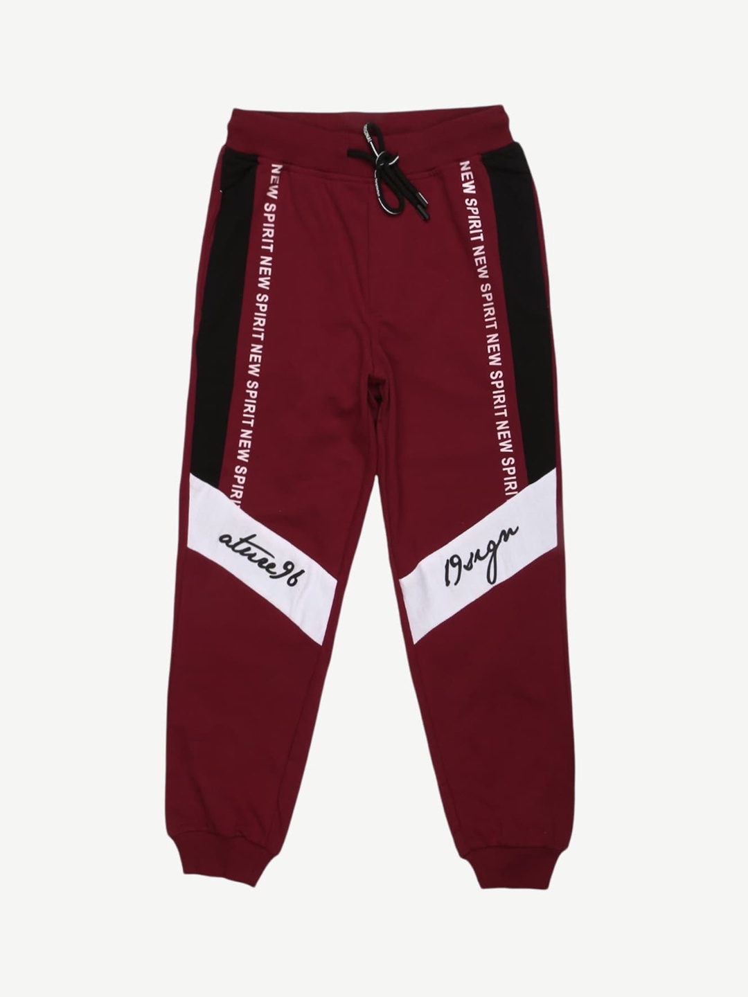 

Alan Jones Boys Maroon & White Colourblocked Joggers
