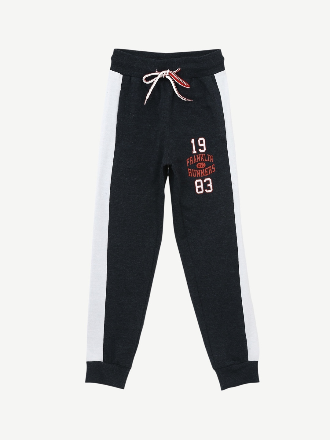 

Alan Jones Boys Charcoal Grey Colorblocked Regular Fit Joggers