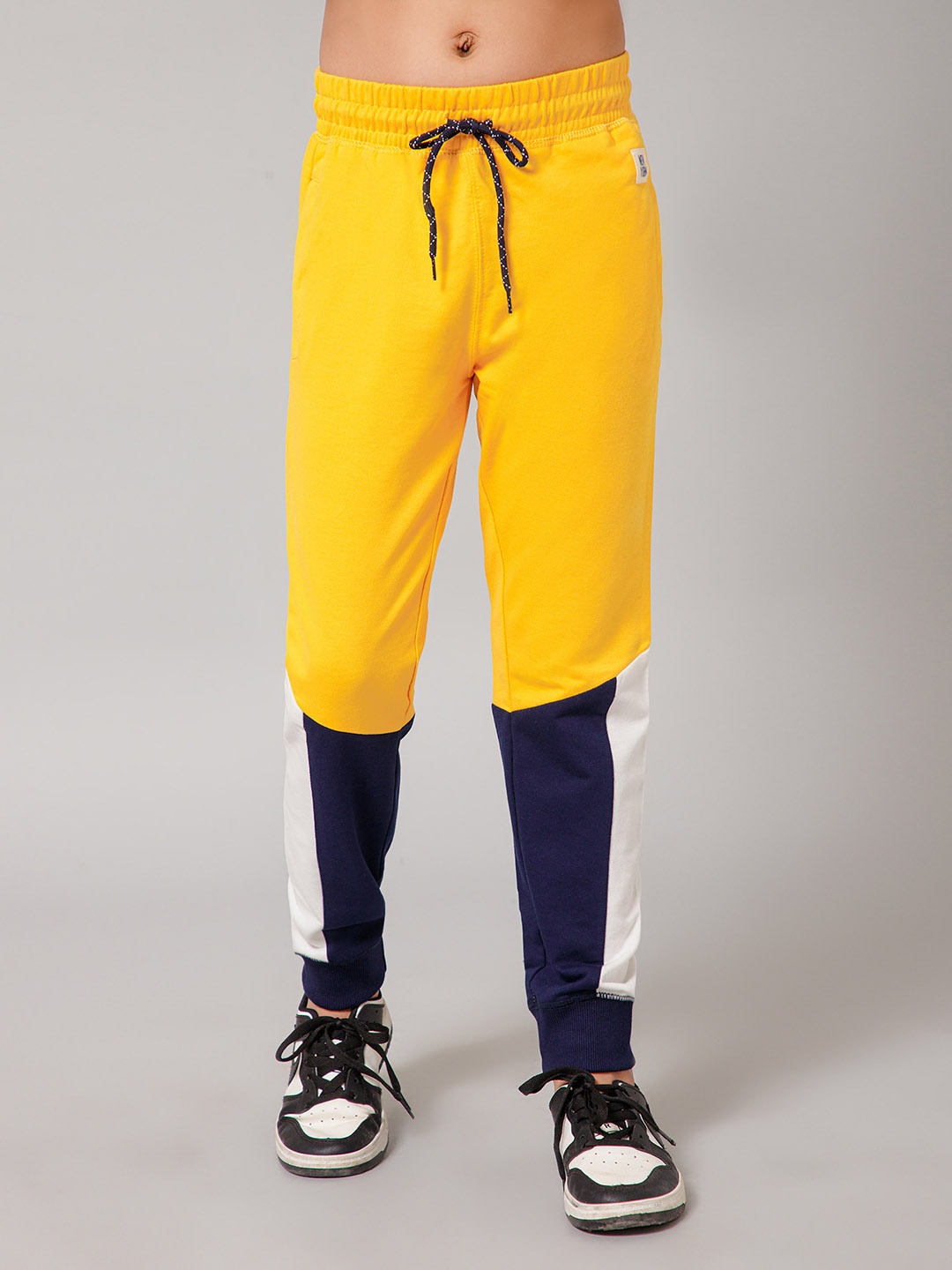 

Alan Jones Boys Yellow & Black Colourblocked Joggers