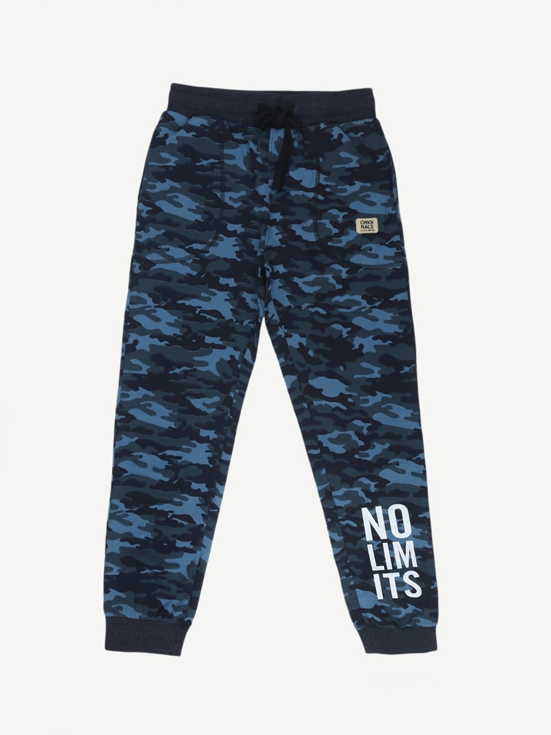 

Alan Jones Boys Navy Blue & Black Camouflage Printed Joggers