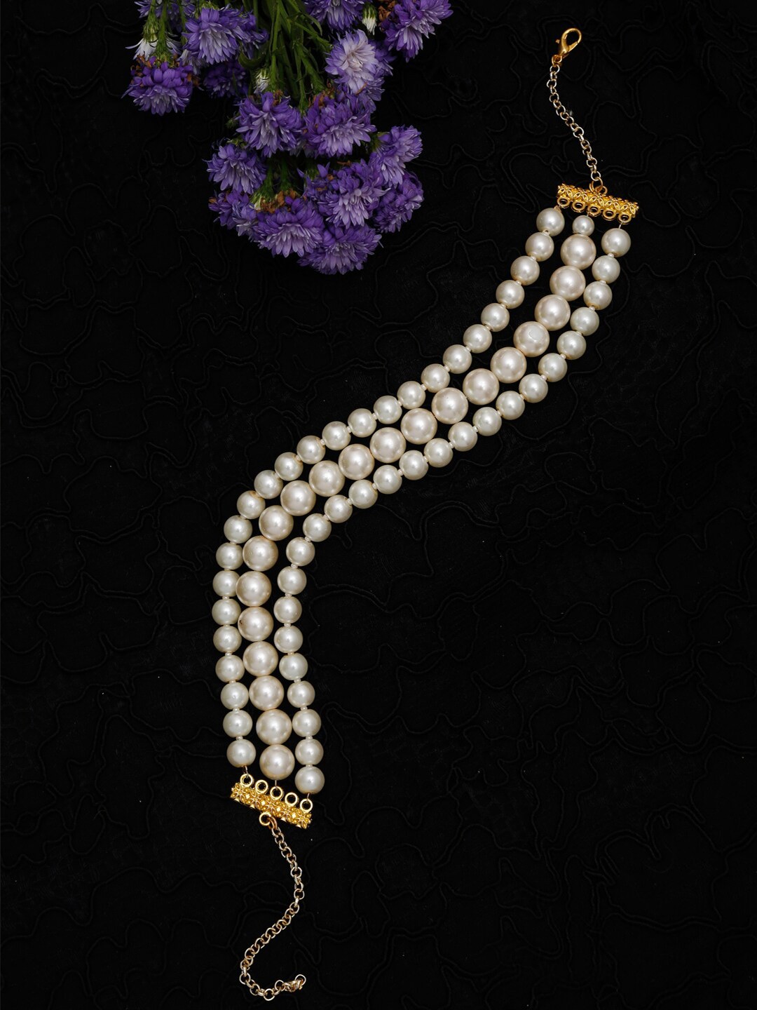 

Ruby Raang Gold-Toned & White Gold-Plated Handcrafted Necklace