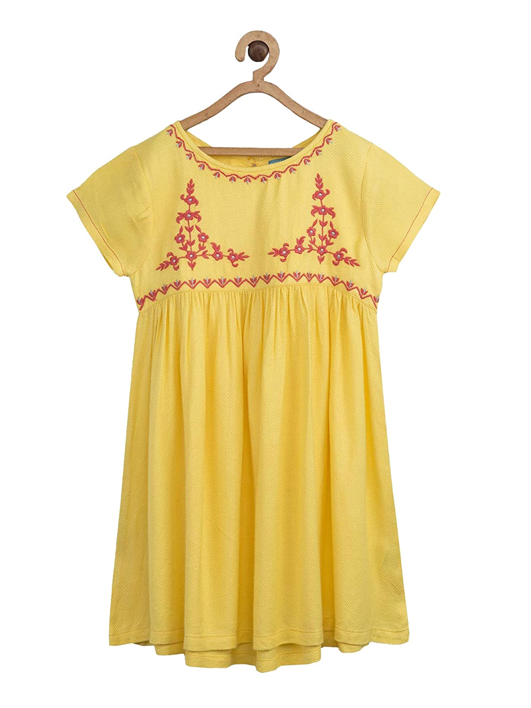 

Miyo Yellow Floral A-Line Dress