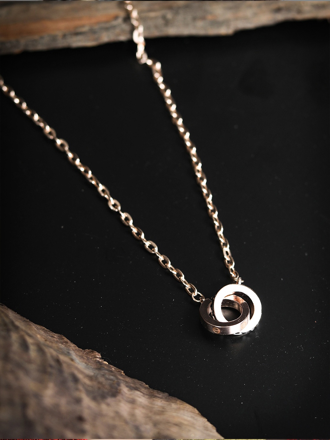 

Priyaasi Women Rose Gold Necklace Set