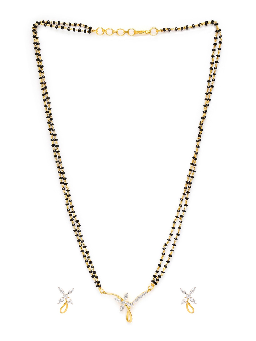 

Mahi Woman Cubic Zirconia Ablazing Elegance Mangalsutra Set, Black