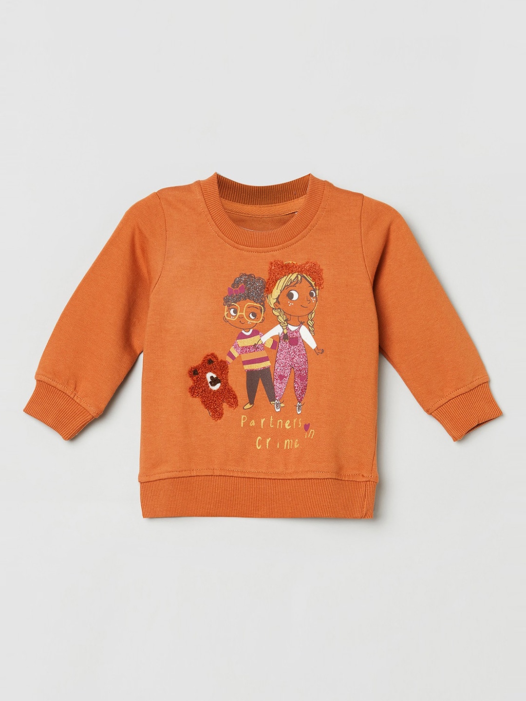 

max Girls Brown Printed Sweatshirt