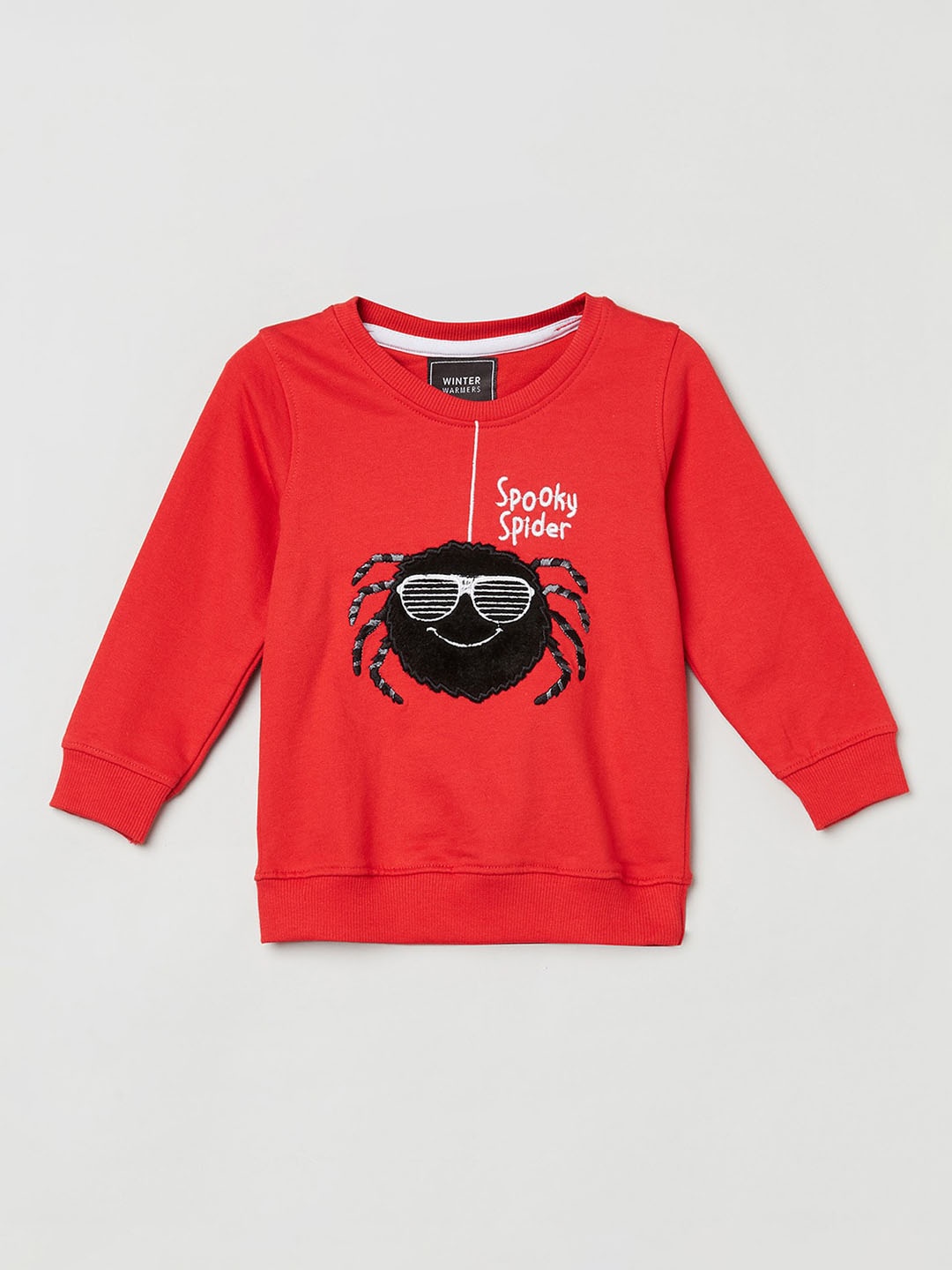 

max Boys Red Embellished Sweatshirt