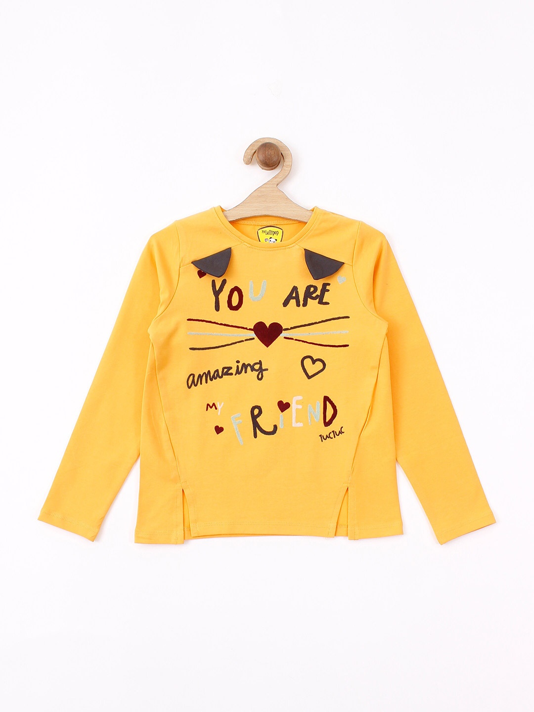 

Lil Lollipop Mustard Yellow Extended Sleeves Regular Top