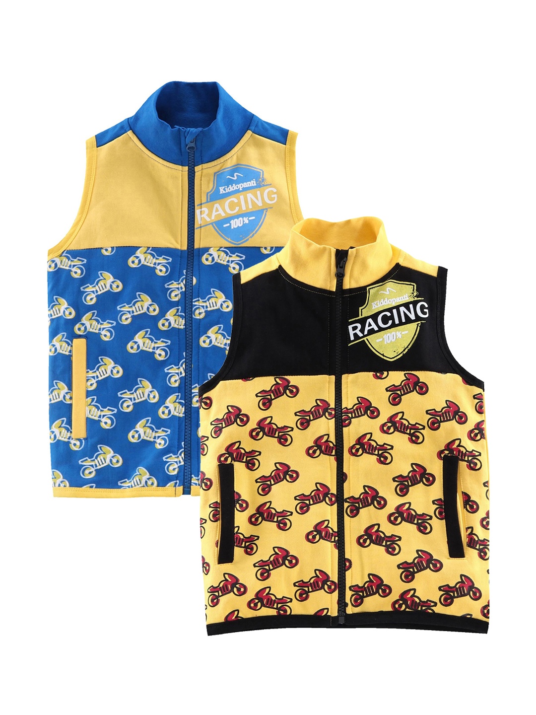 

KiddoPanti Boys Blue Printed Hooded Sweatshirt