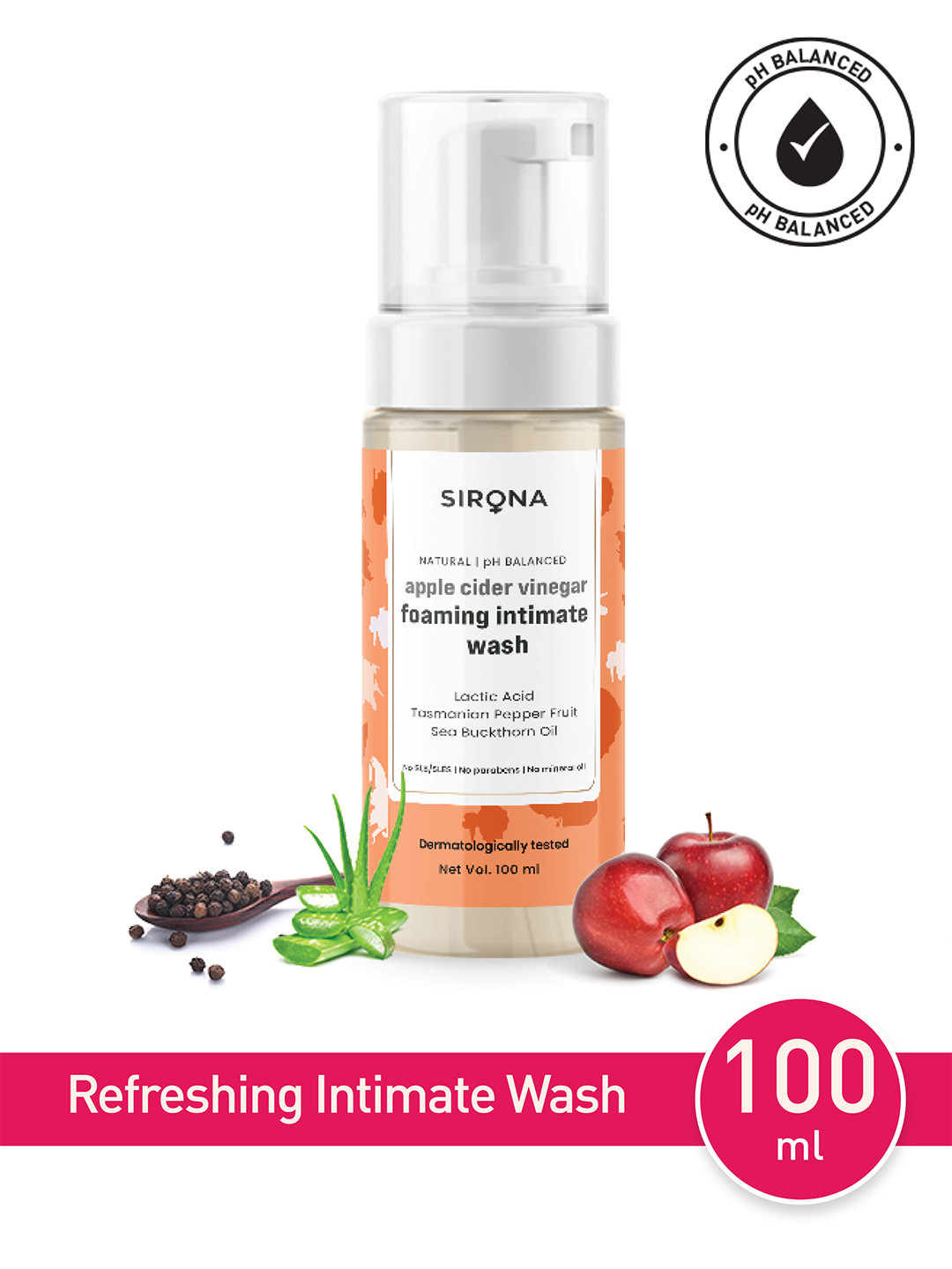 

Sirona Apple Cider Vinegar Intimate Wash - 100 ml, Red