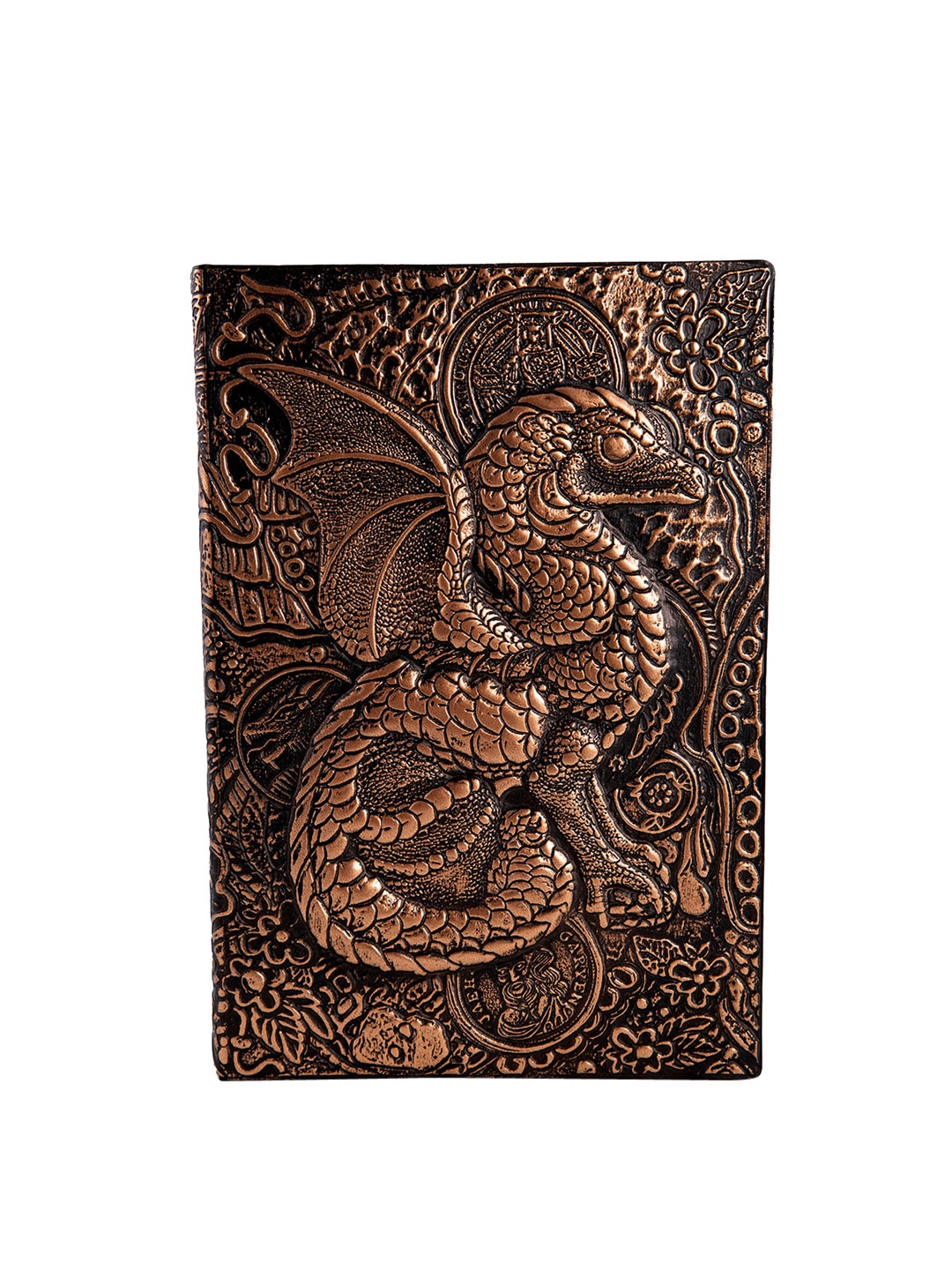 

BANGE Copper-Toned Dragon Handcrafted Leather Journal