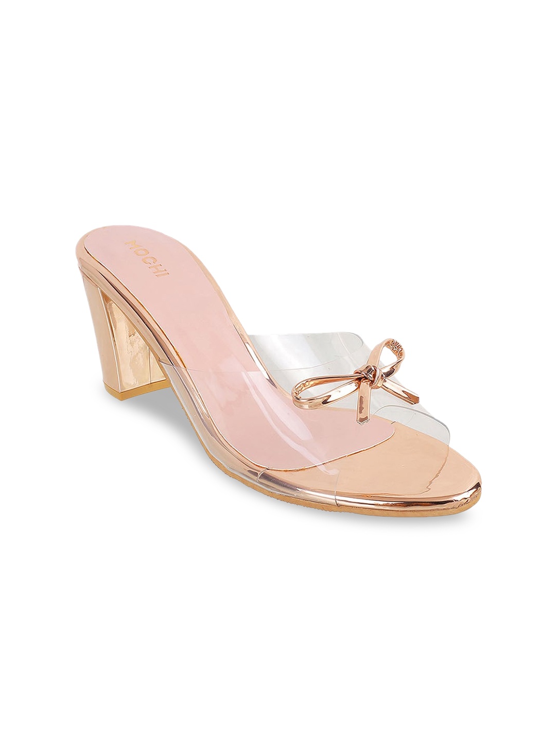 

Mochi Beige Block Sandals with Bows
