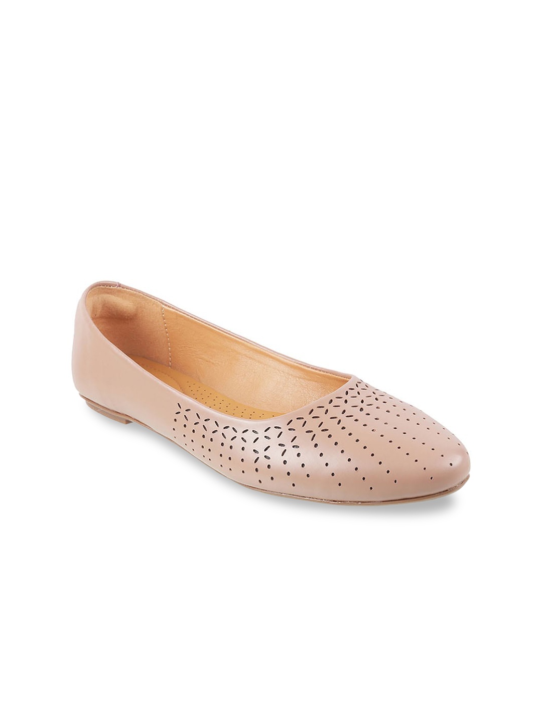 

Mochi Women Beige Ballerinas with Laser Cuts Flats
