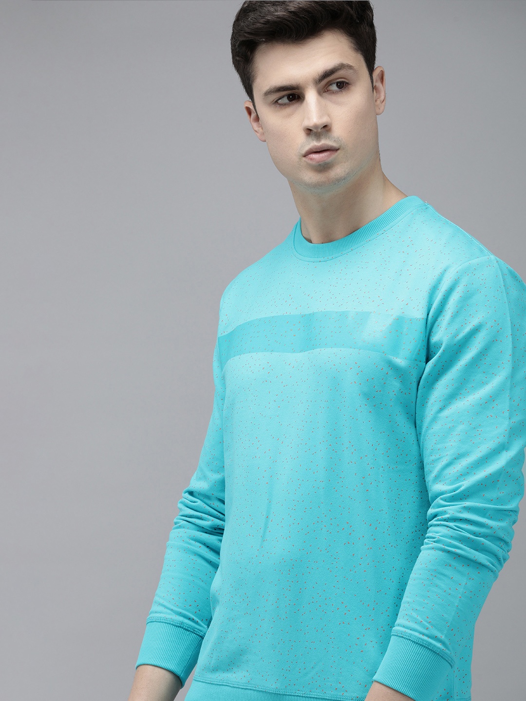 

Park Avenue Slim Fit Printed Sweatshirt, Turquoise blue