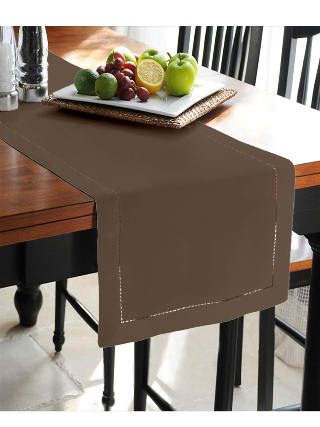 

Lushomes Brown Solid Pure Cotton Table Runner