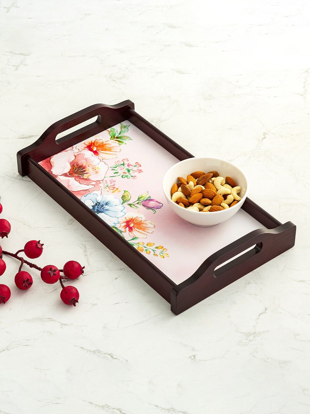 

Home Centre Pink & Brown 1 Pieces Floral Printed Matte Plates