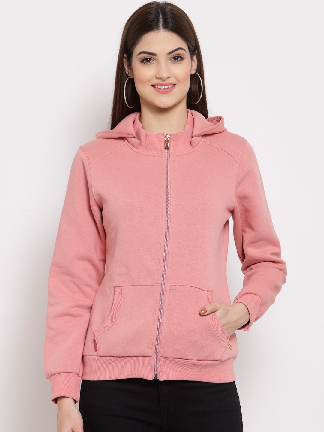 

Juelle Women Peach-Coloured Hooded Sweatshirt