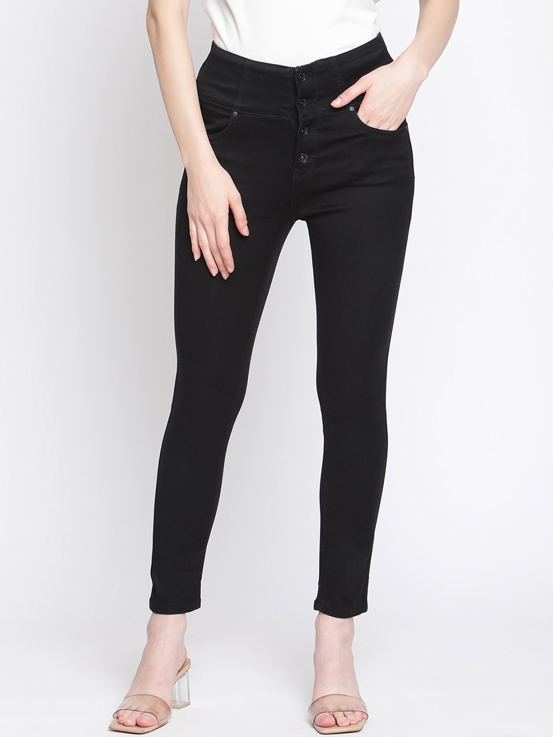 

Madame Women Black High-Rise Jeans