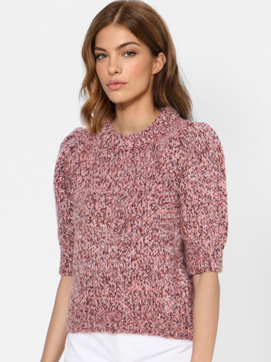

ONLY Women Brown & Grey Acrylic Pullover