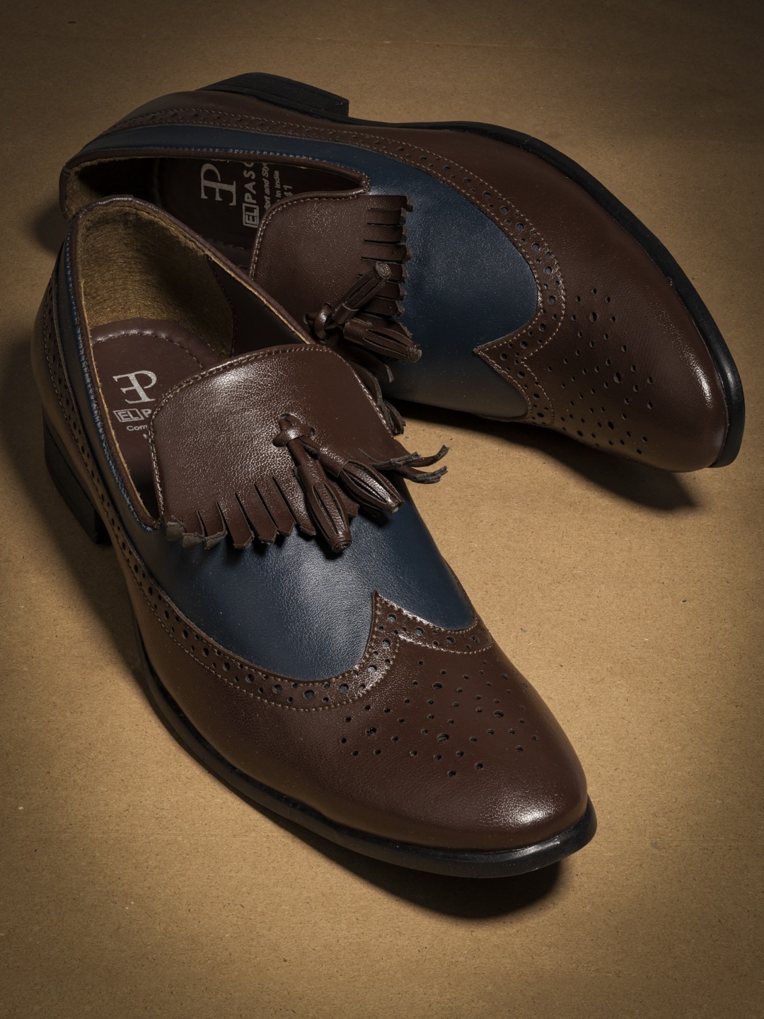 

El Paso Men Brown Solid Formal Brogues