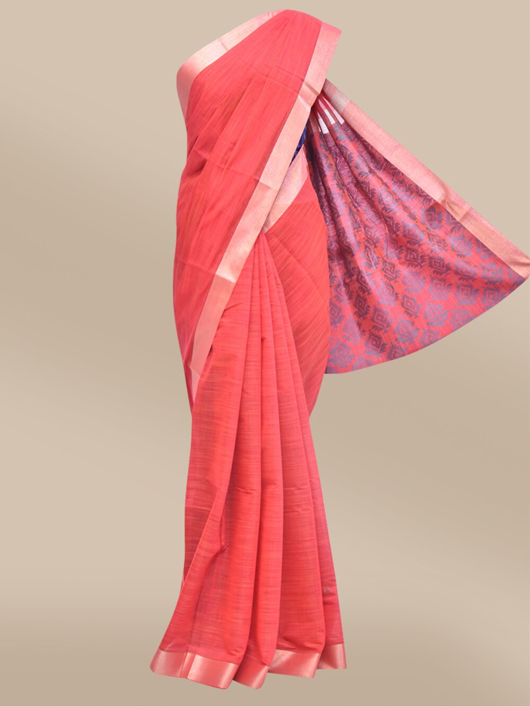 

The Chennai Silks Red & Grey Zari Saree