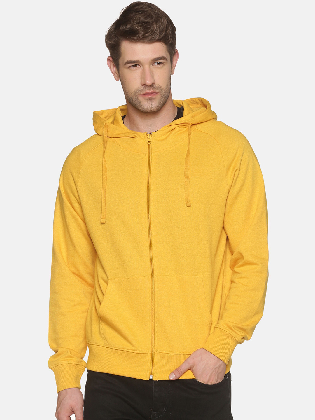 

MASH UNLIMITED Men Yellow Hooded Sweatshirt