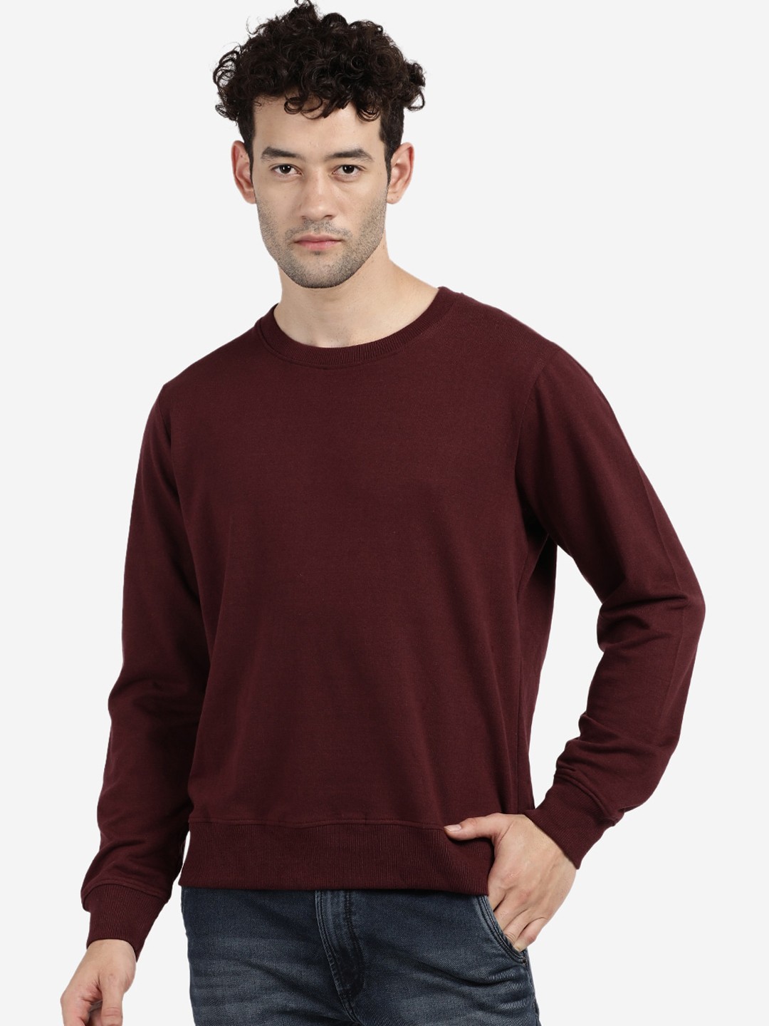

MASH UNLIMITED Men Maroon Sweatshirt