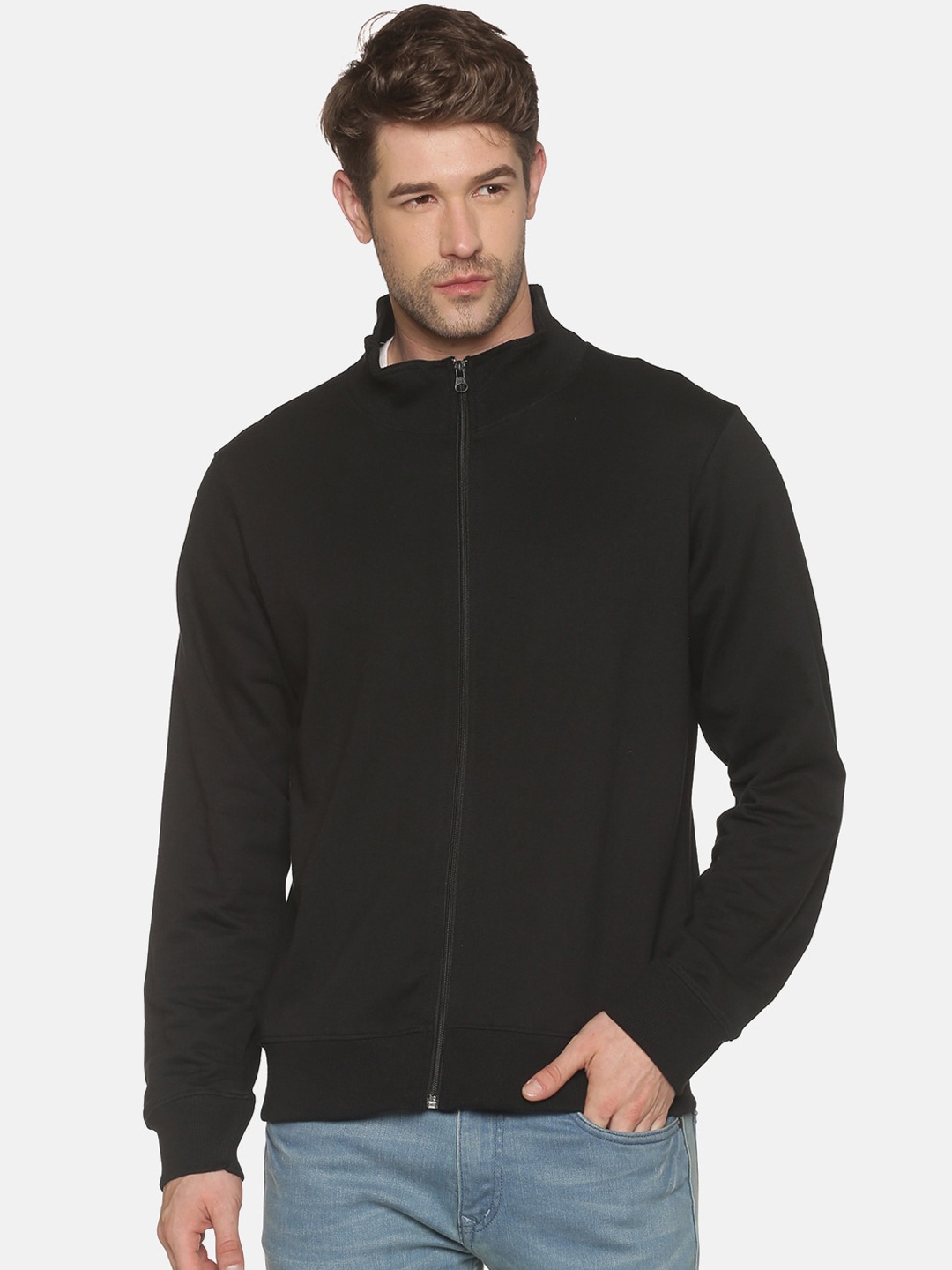 

MASH UNLIMITED Men Black High Neck Sweatshirt
