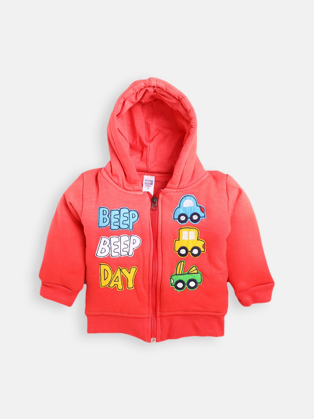 Nottie Planet Boys Coral Red Printed Sweatshirt
