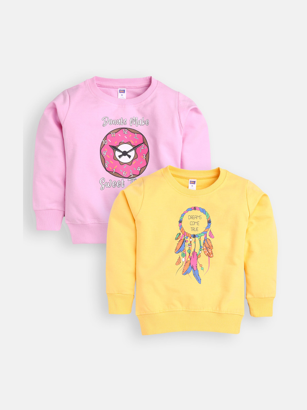 

Nottie Planet Girls Pack Of 2 Printed Sweatshirt, Pink