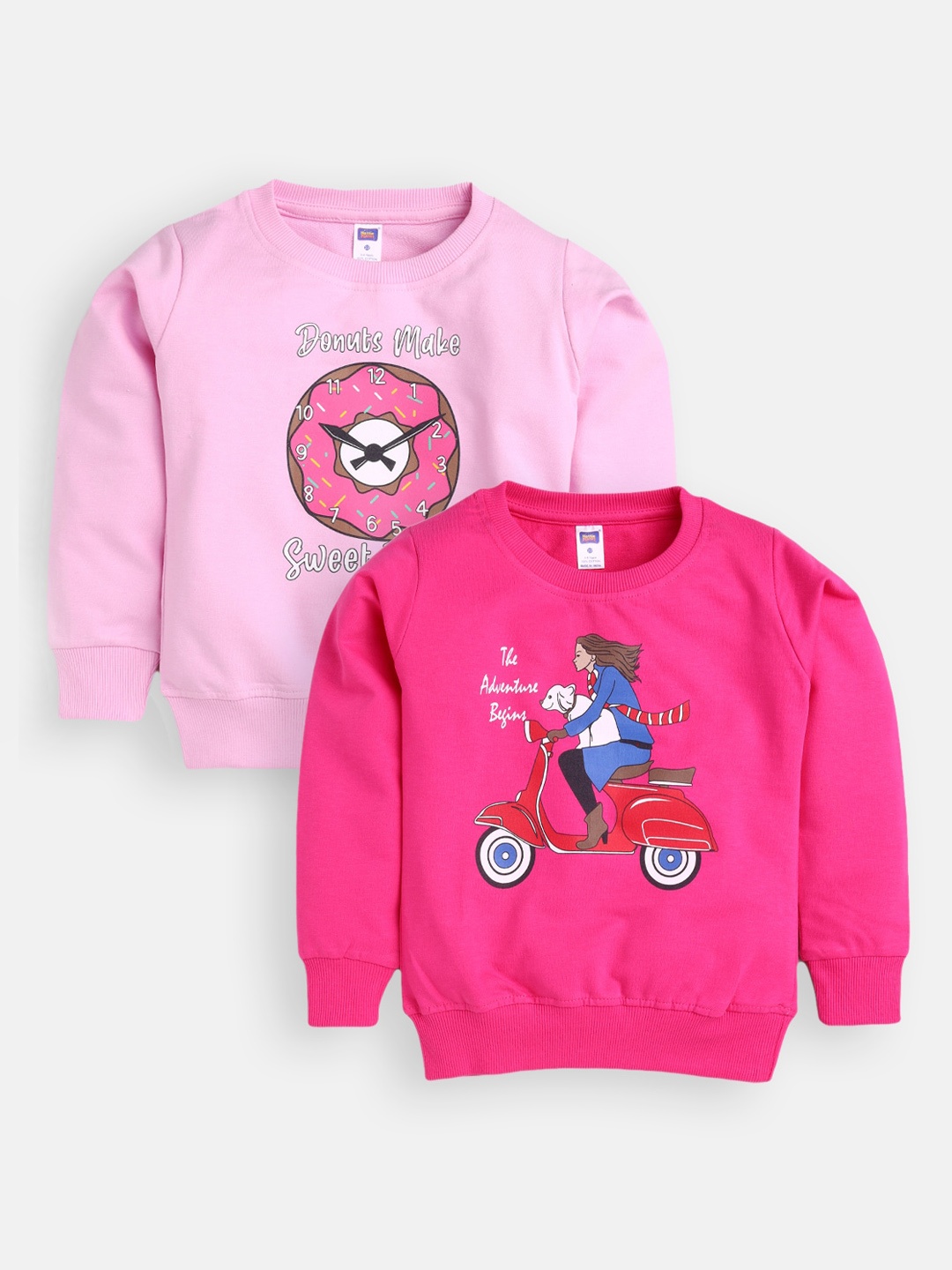 

Nottie Planet Girls Pack of 2 Pink Printed Sweatshirt