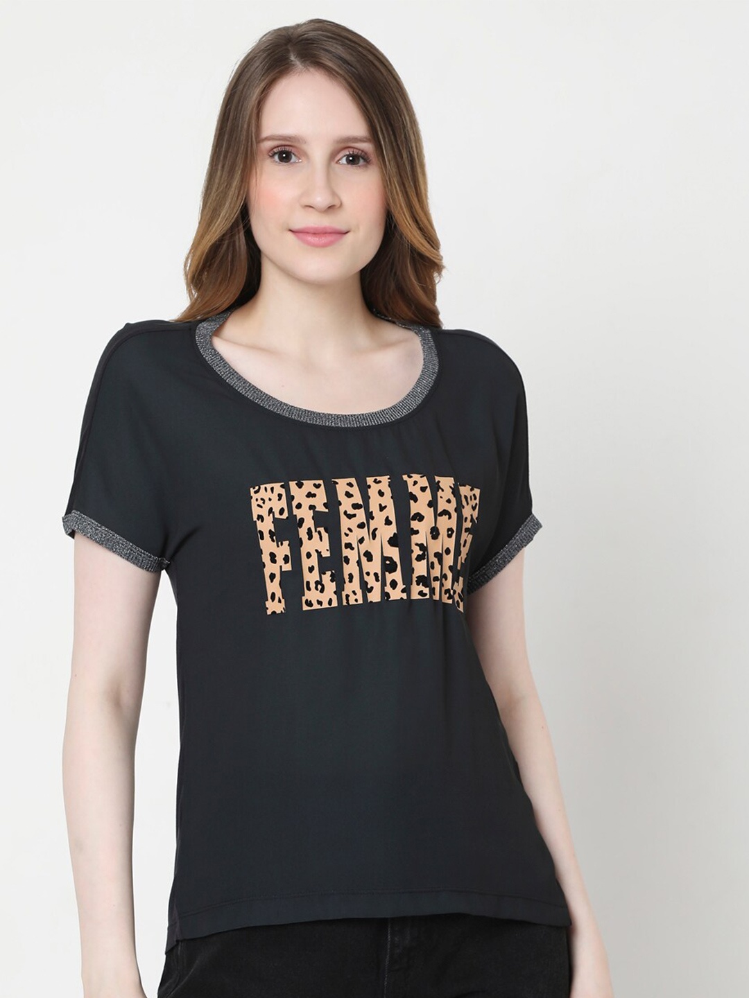 

Vero Moda Women Black Printed T-shirt