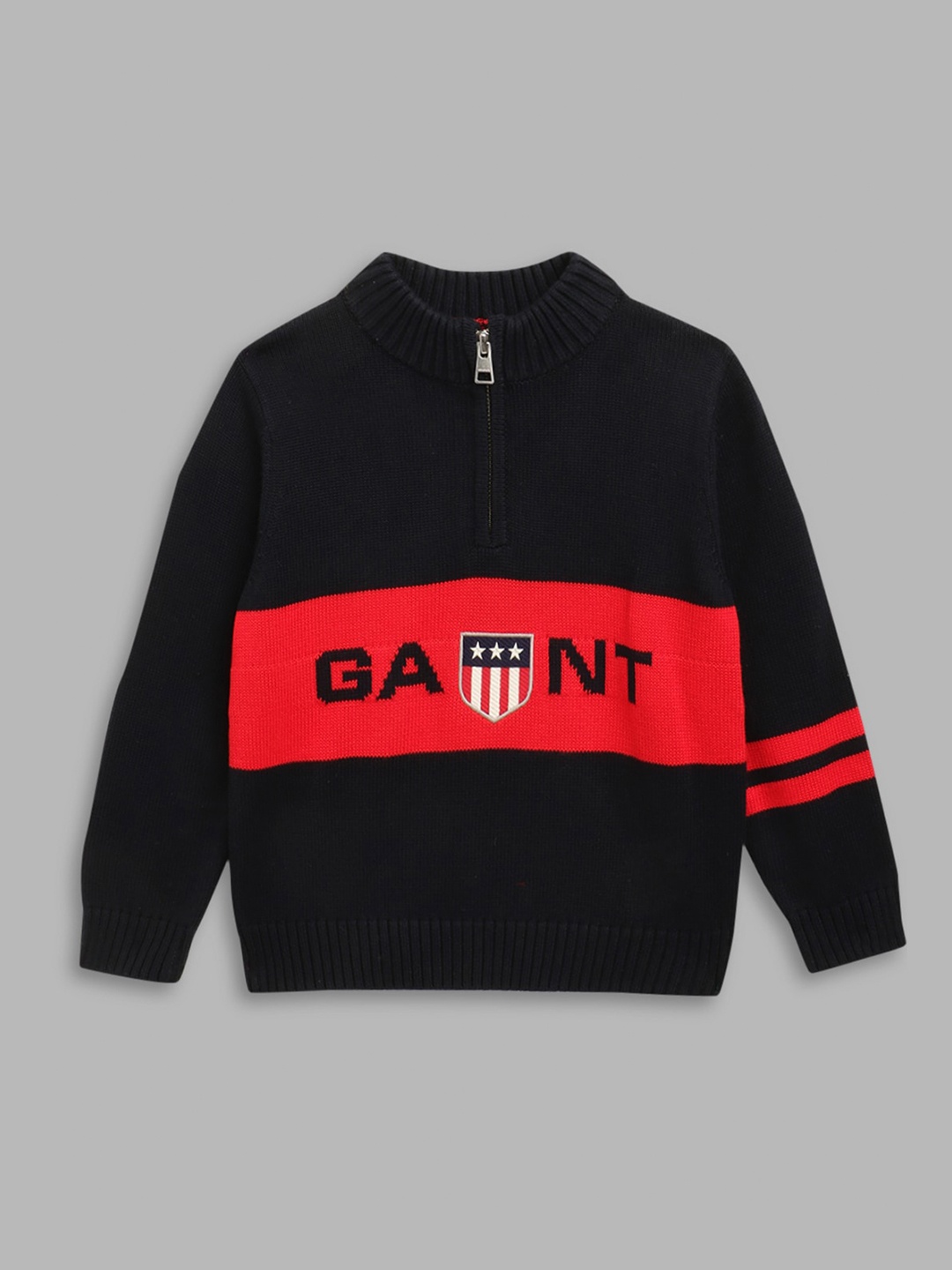 

GANT Boys Black & Red Printed Round neck Pullover