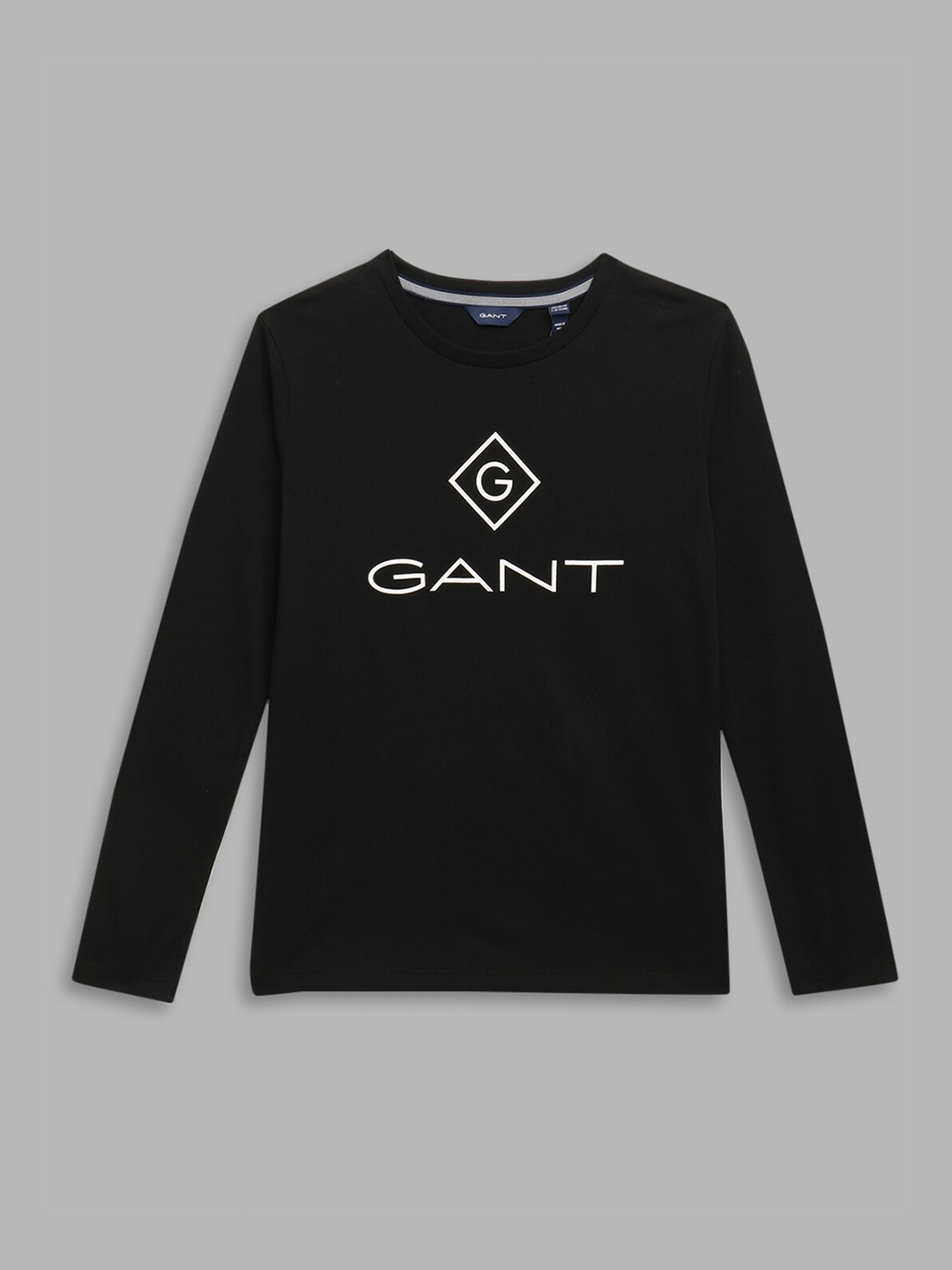 

GANT Boys Black Typography Printed Applique Slim Fit T-shirt