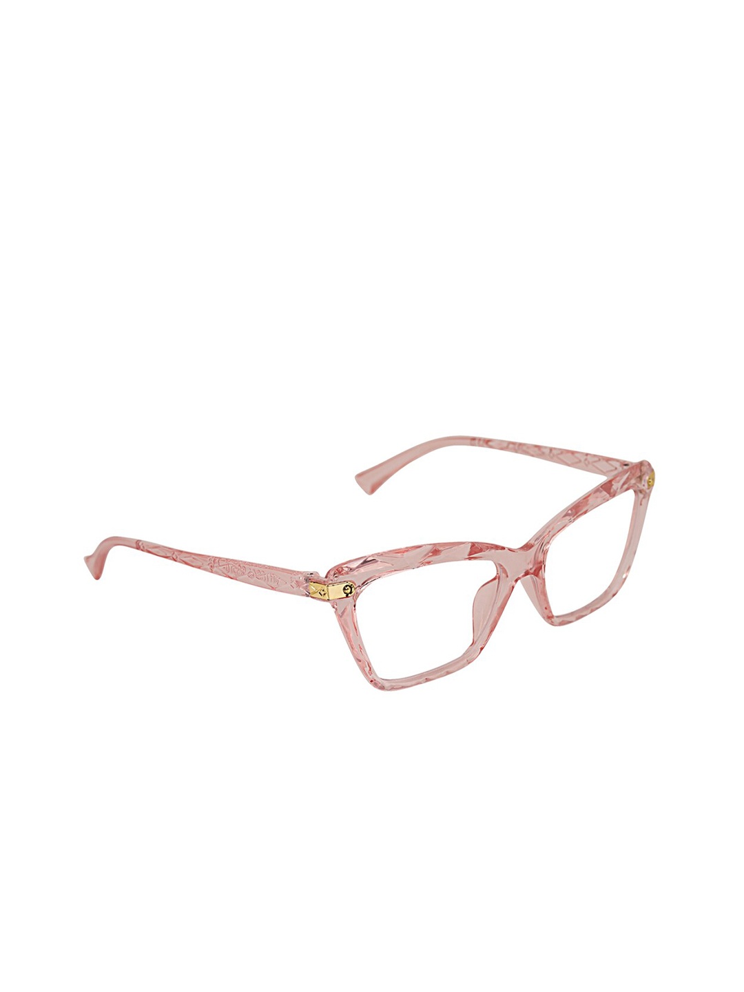 

Peter Jones Eyewear Unisex Pink Full Rim Cateye Frames With Light Blocking AG18041PK