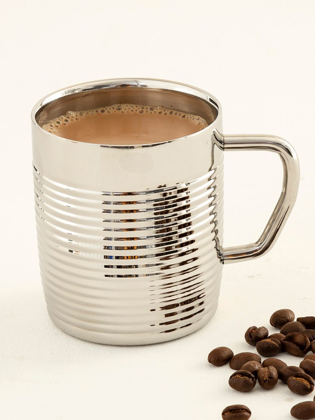 

Home Centre Silver-Toned Solid Stainless Steel Corsica Coffee Mug 200 ml
