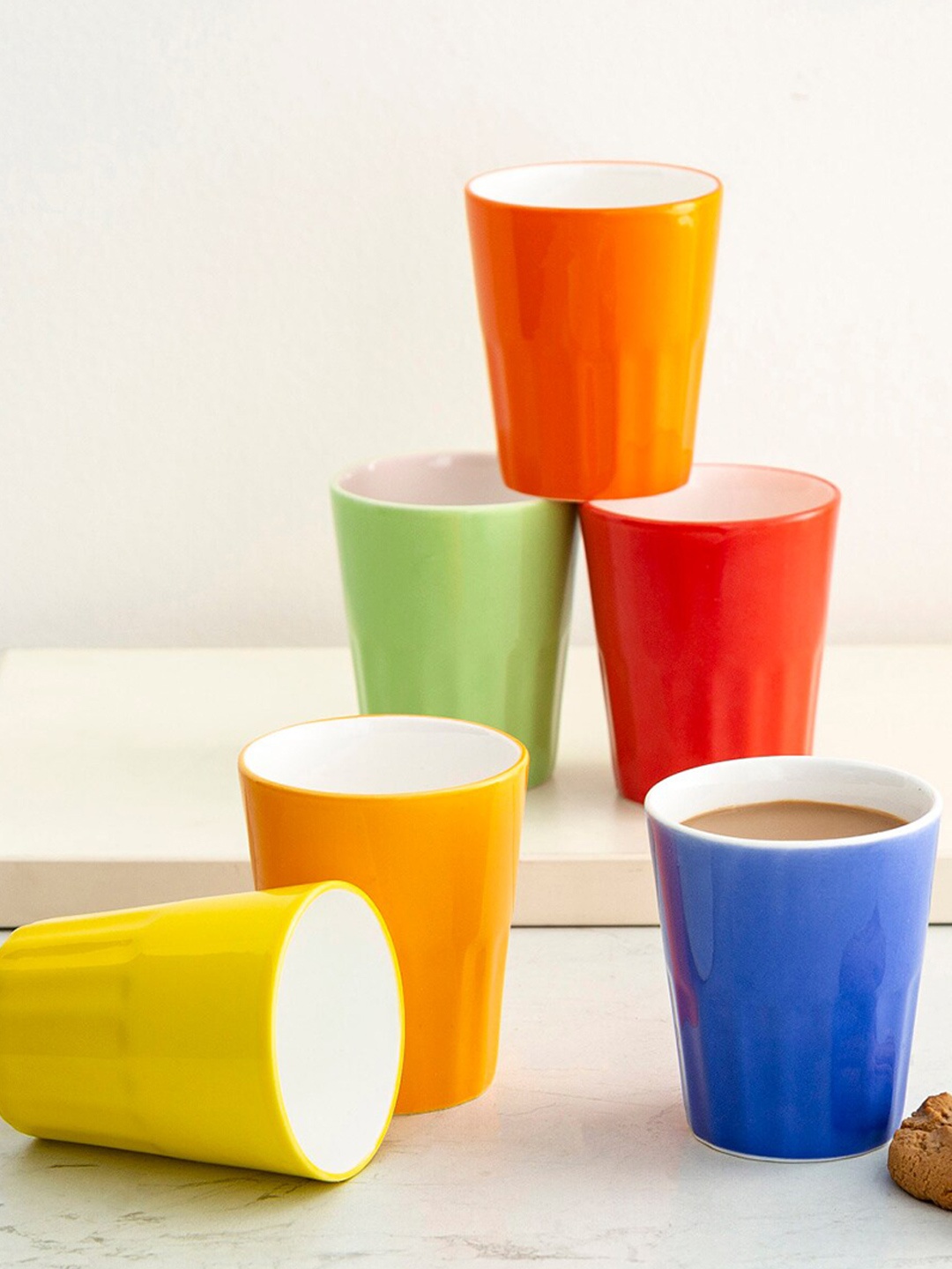 

Home Centre Set of 6 Solid Bone China Tumblers, Blue