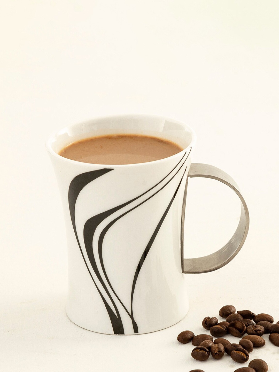 

Home Centre White & Black Printed Ceramic Glossy Ceramic Cups