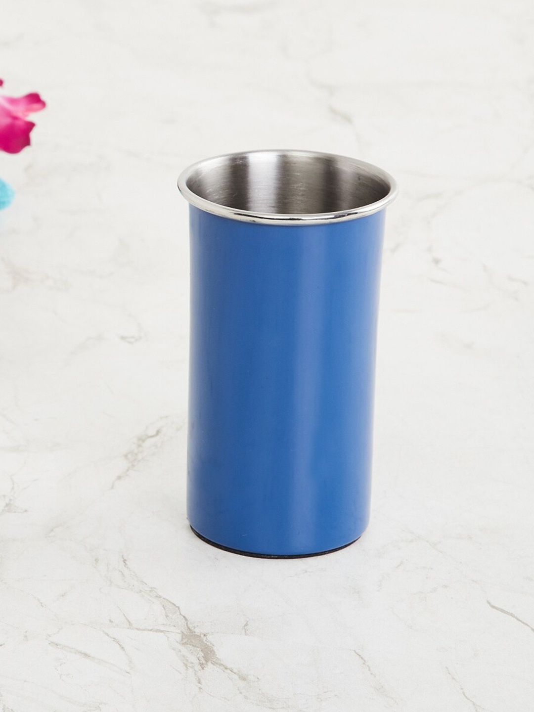 

Home Centre Blue & Silver-Toned Solid Copper Matte Tumbler