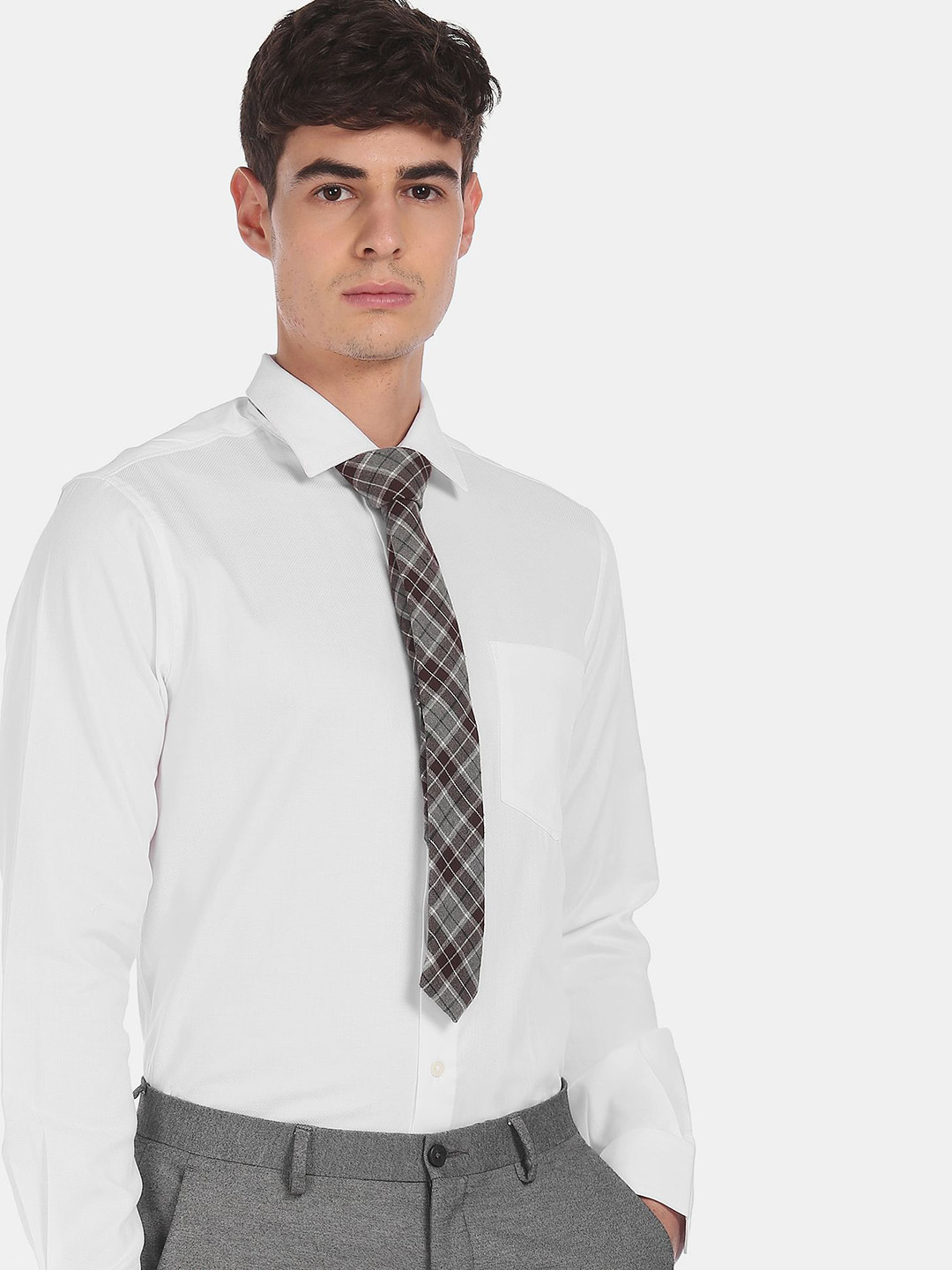 

AD By Arvind Men White Opaque Formal Shirt