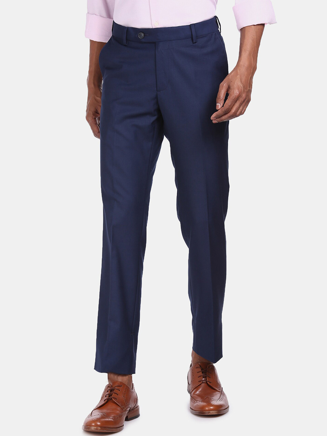 

AD By Arvind Men Blue Formal Trousers