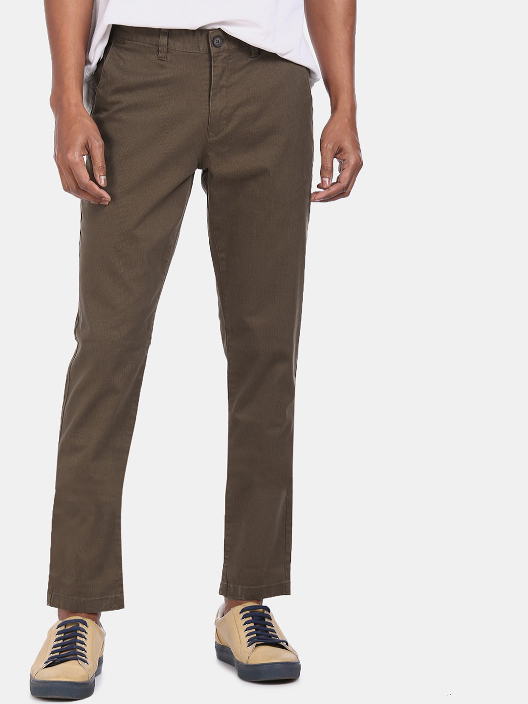 

AD By Arvind Men Brown Chinos Trousers