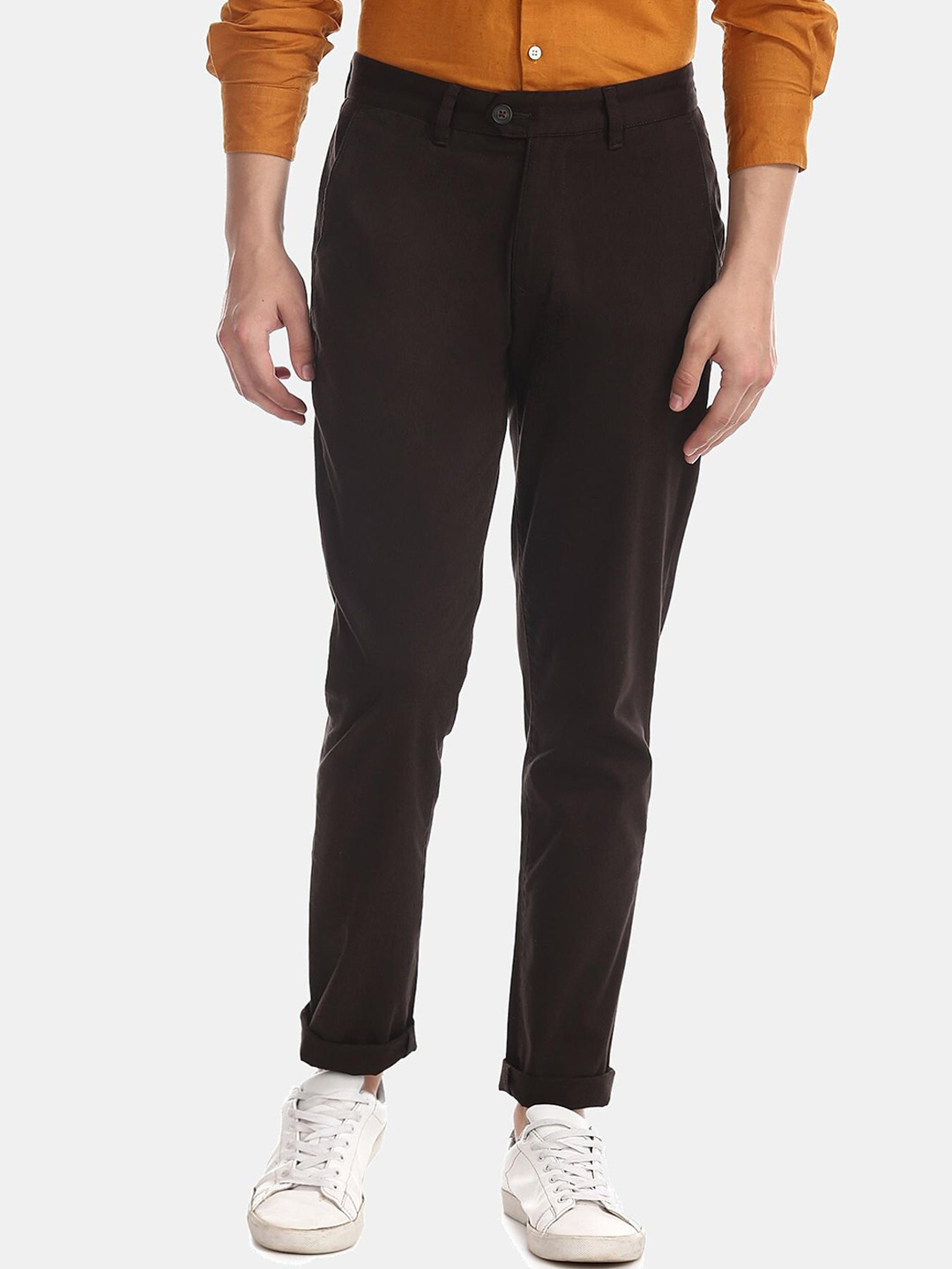 

AD By Arvind Men Brown Slim Fit Chinos Trousers