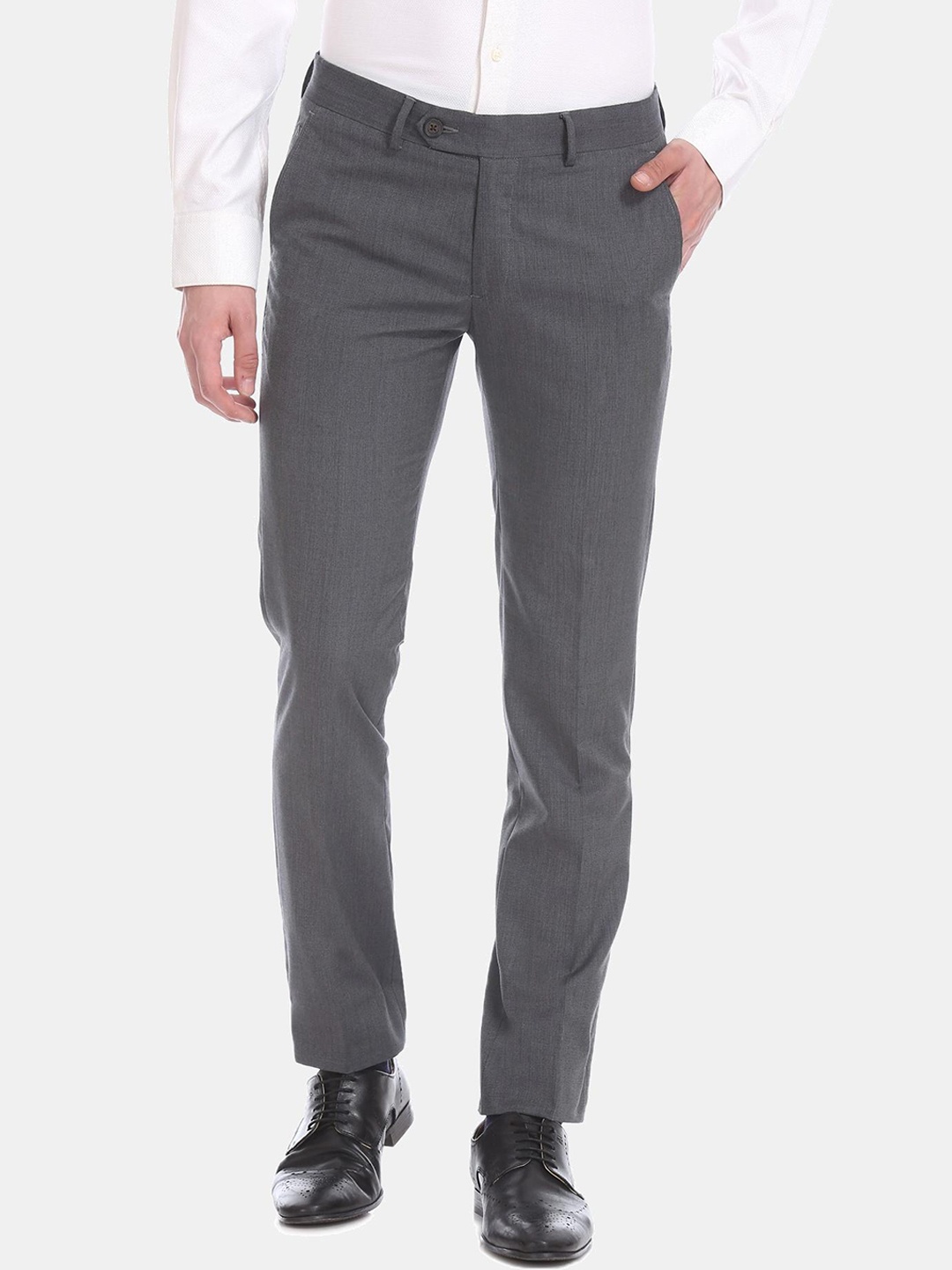 

AD By Arvind Men Grey Formal Trousers