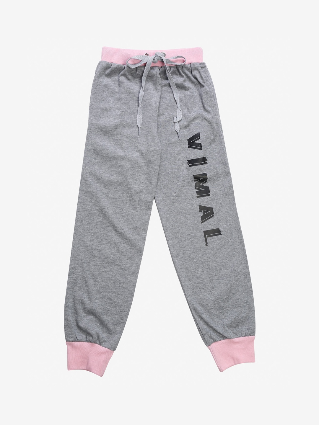 

VIMAL JONNEY Kids Grey & Pink Solid Joggers