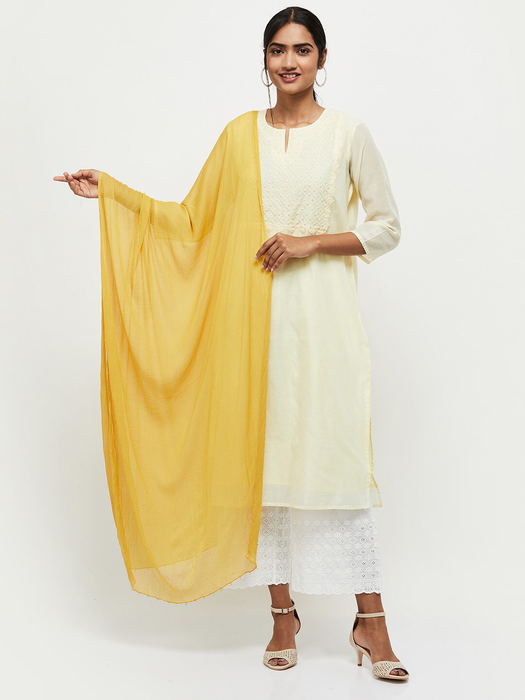 

max Mustard Viscose Rayon Dupatta